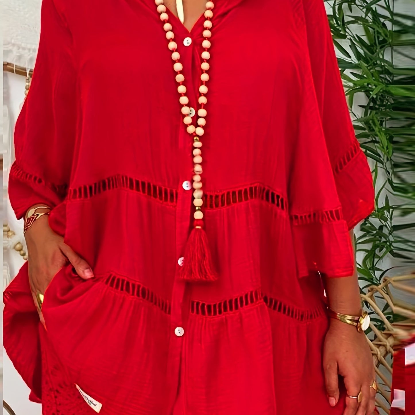 Summer Women's Boho Linen Shirt Dress