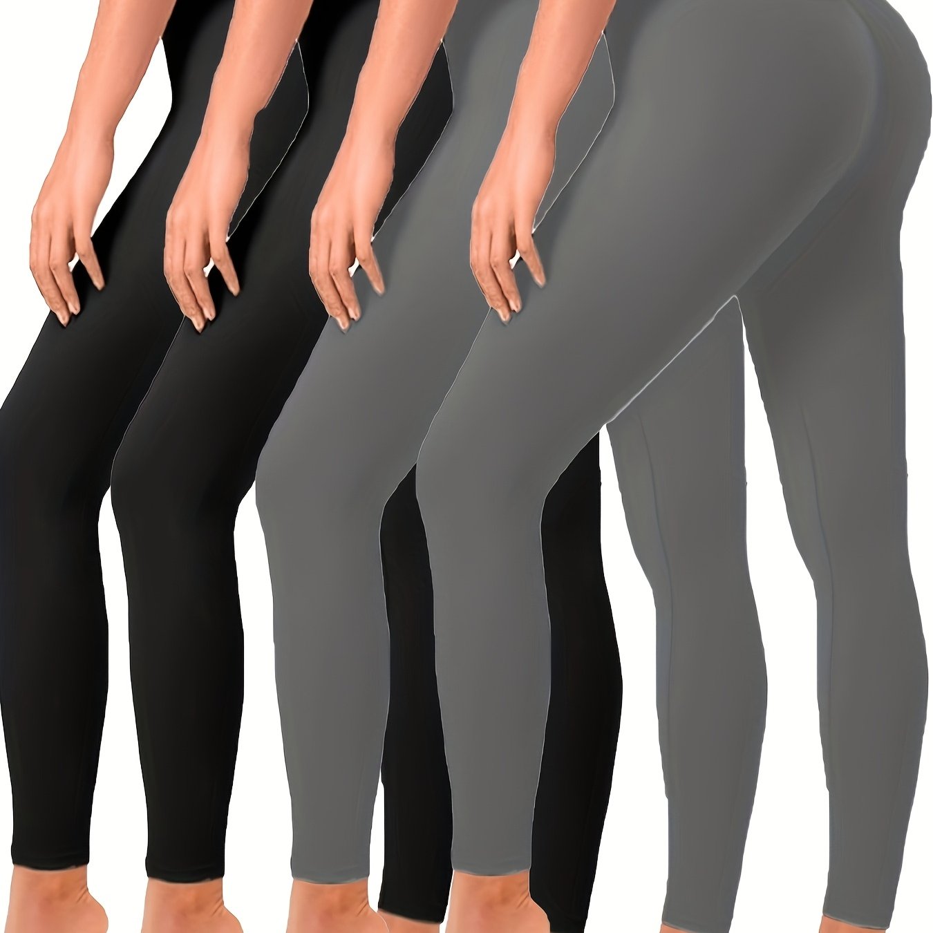 High Waisted Butt Lift Leggings 4 Pack