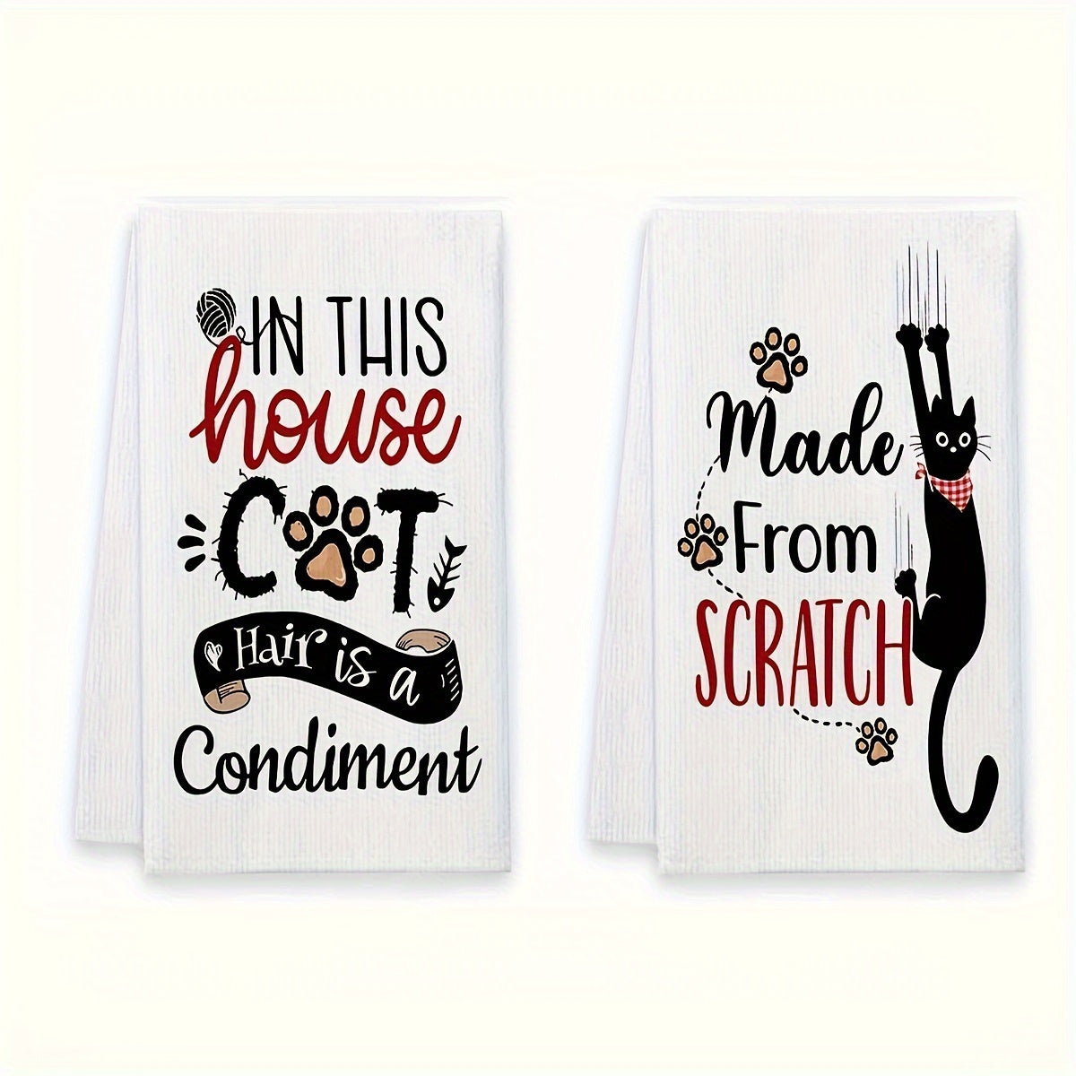 Cute Cat Kitchen Dish Towels Set