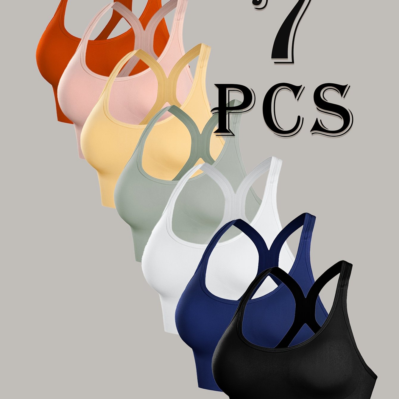 Seamless Sports Bras 7-Pack for Women