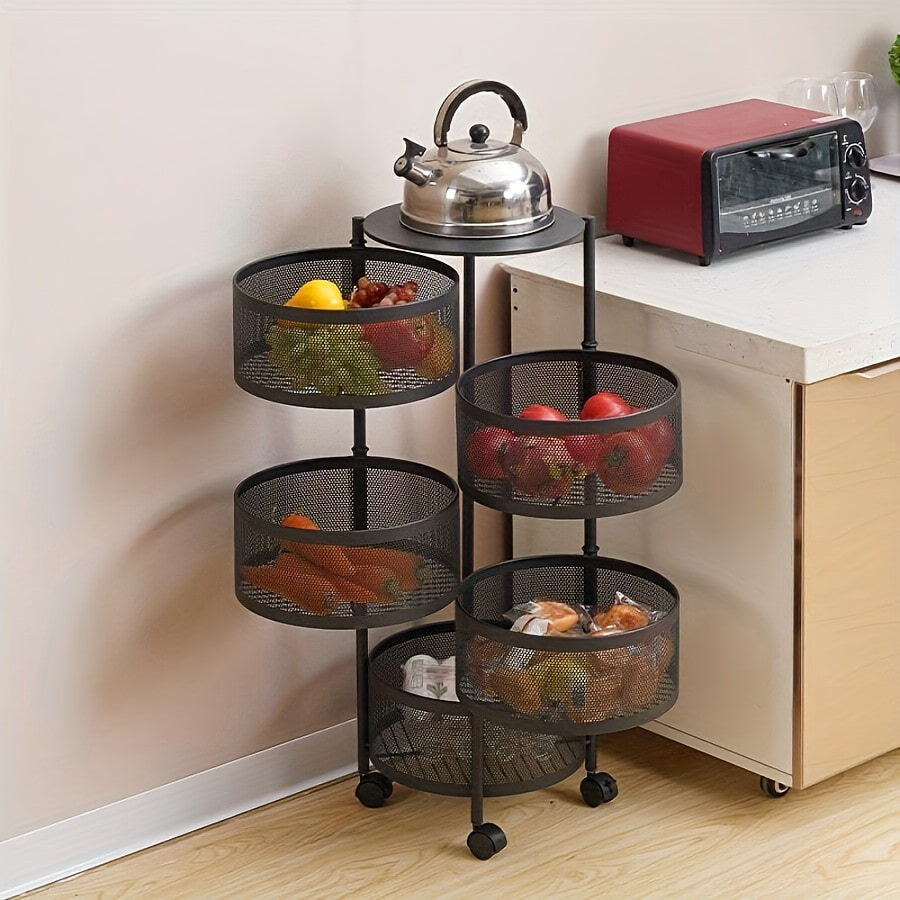 Metal Rotating Fruit And Vegetable Storage Rack