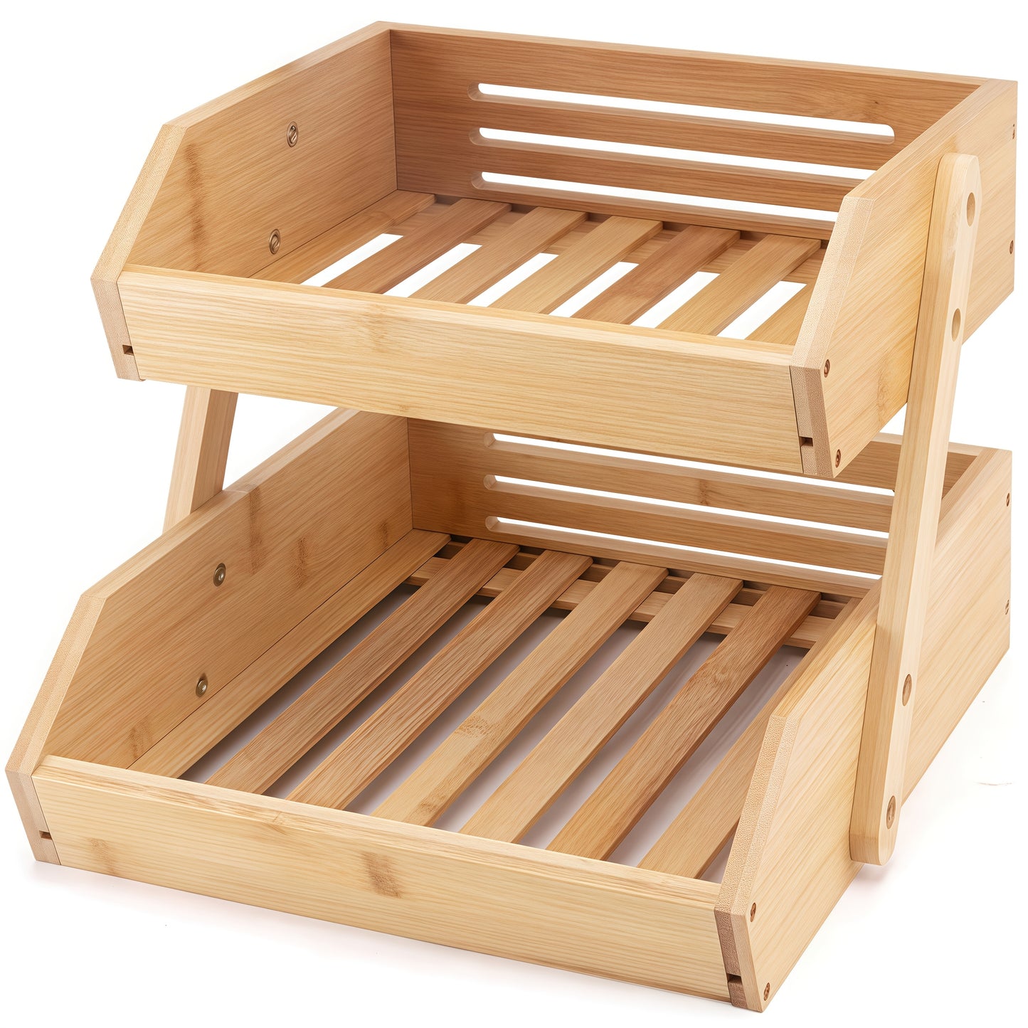 Bamboo Fruit Basket Stand for Kitchen Organization