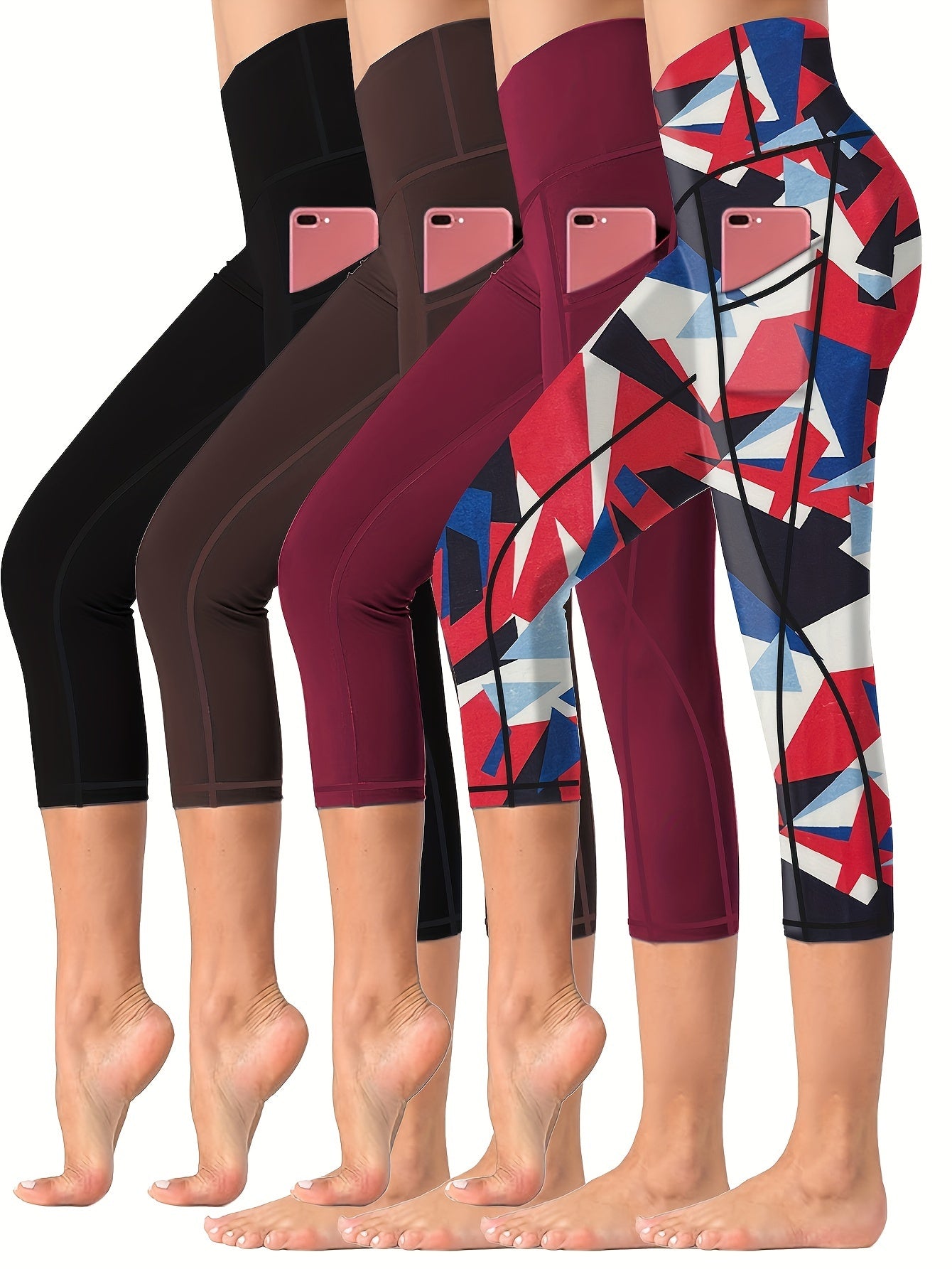 High-Waisted Yoga Capris with Pockets