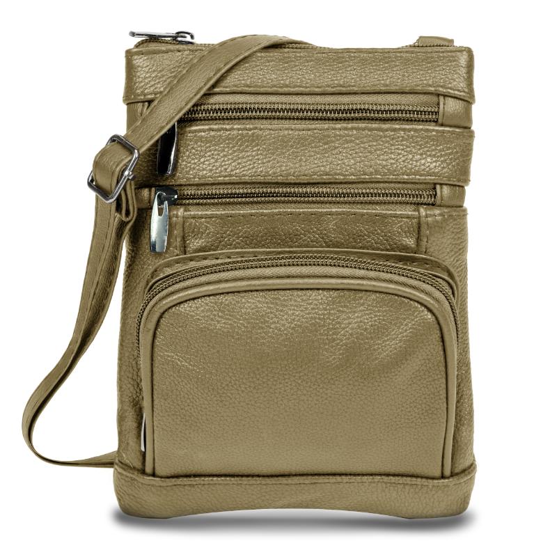 Genuine Leather Crossbody Handbag in Multiple Colors