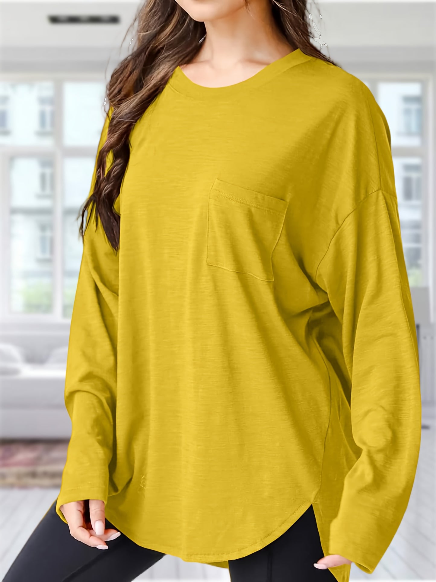 Women's Oversized Black Long Sleeve T-Shirt