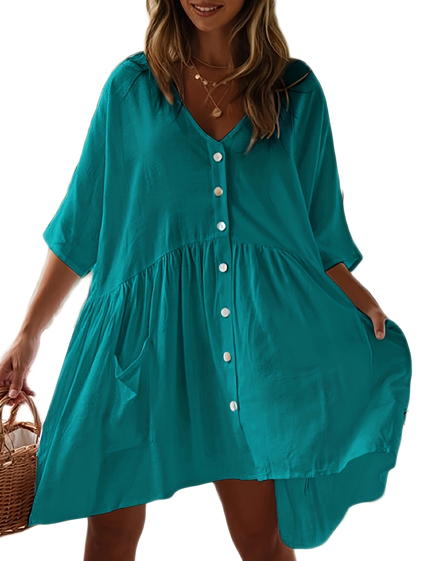 Chic Loose-Fitting Beach Coverup Dress