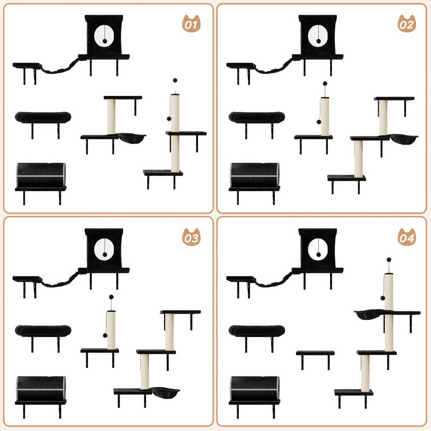 Luxury Wall Mounted Cat Furniture Set for Stylish Indoor Spaces
