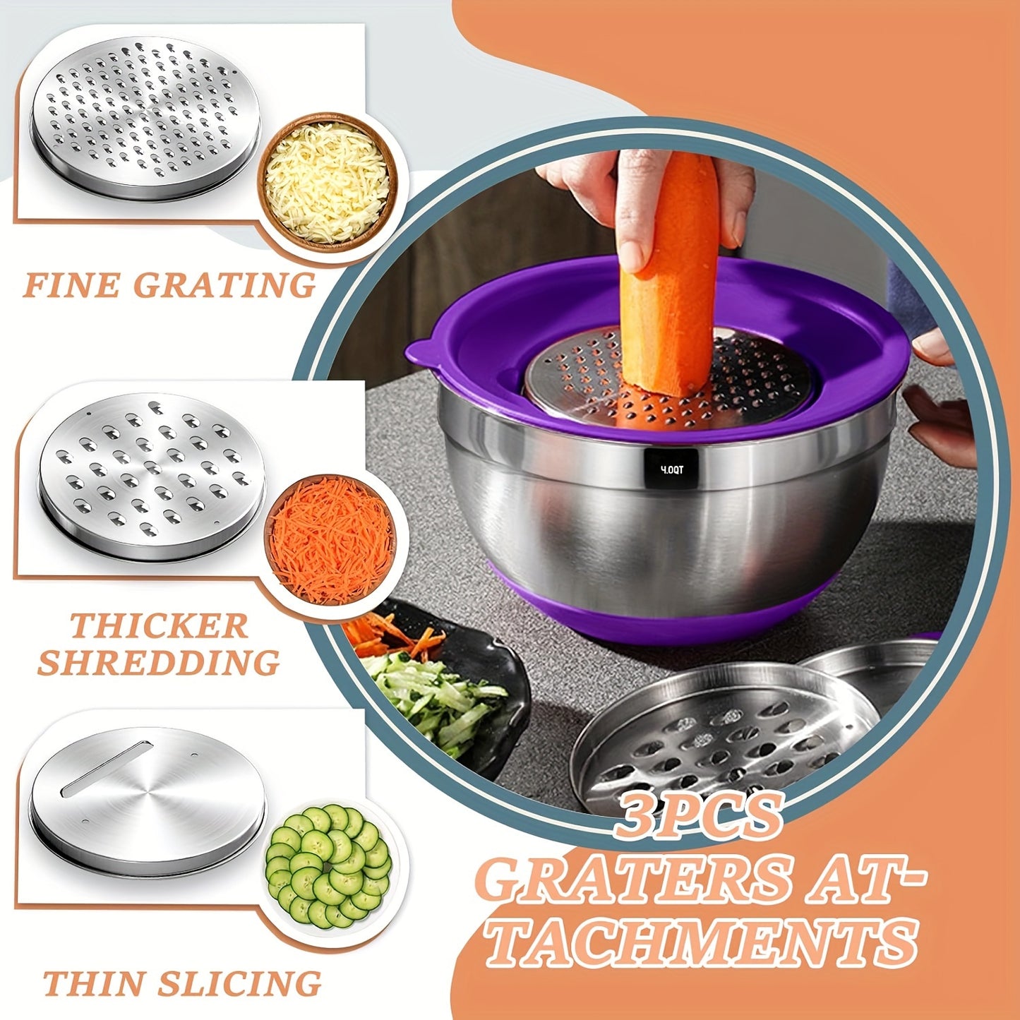 Stainless Steel Mixing Bowls Set with Lids