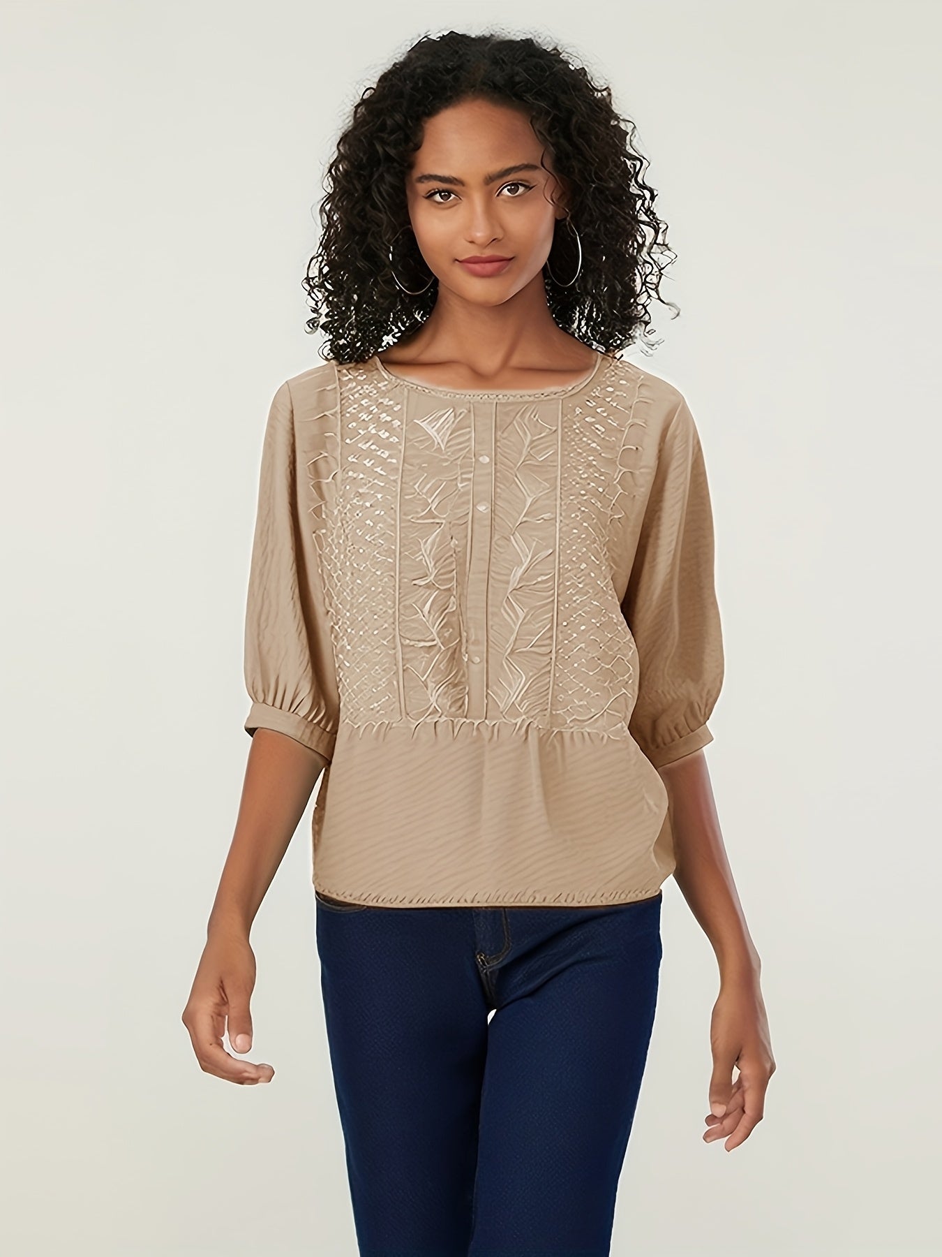 Embroidered Women's Summer T-Shirt Blouse