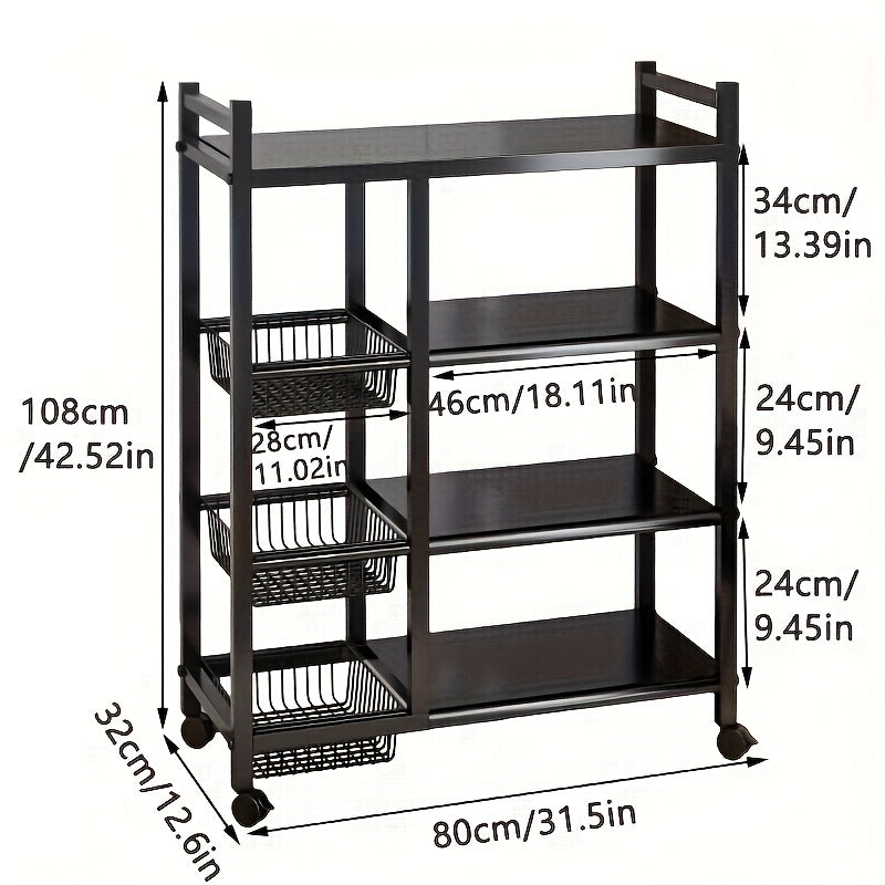 Adjustable 4-Storey Kitchen Storage Rack