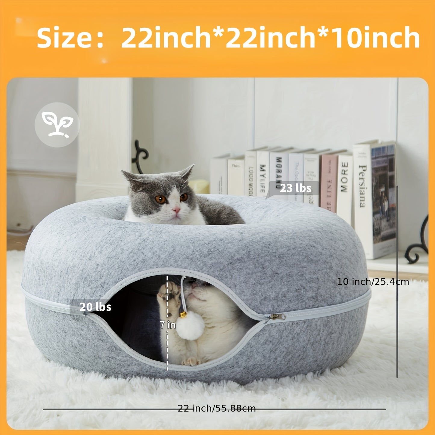 Peekaboo Cat Cave Donut Tunnel Bed