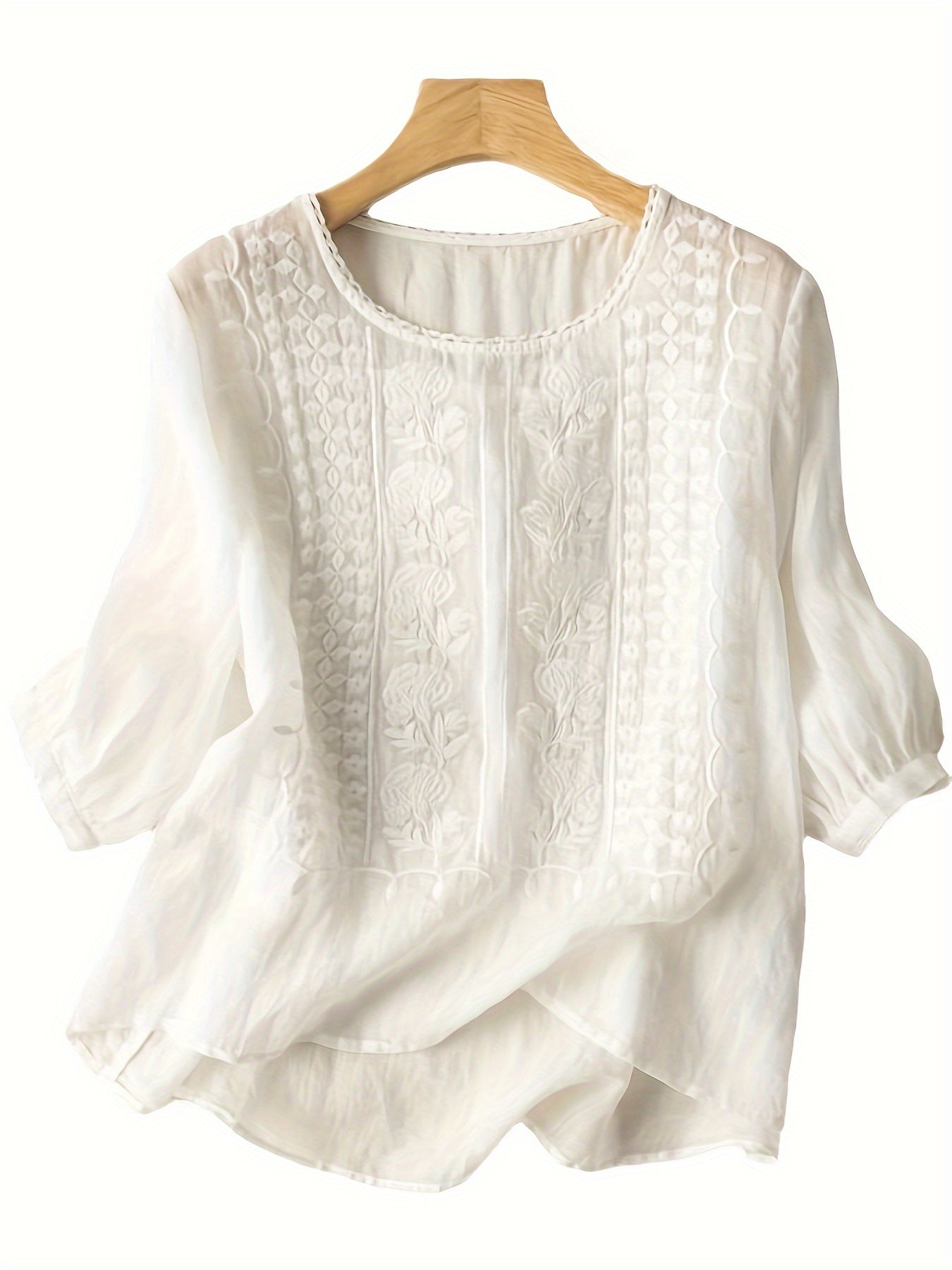 Women's Embroidered Cotton T-Shirt Various Colors