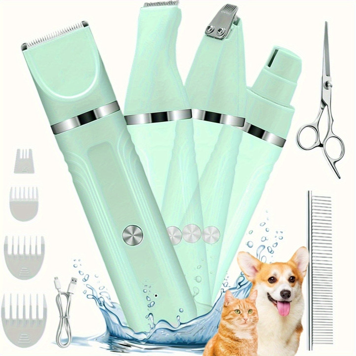 Cordless Electric Pet Trimmer with Nail Grinder