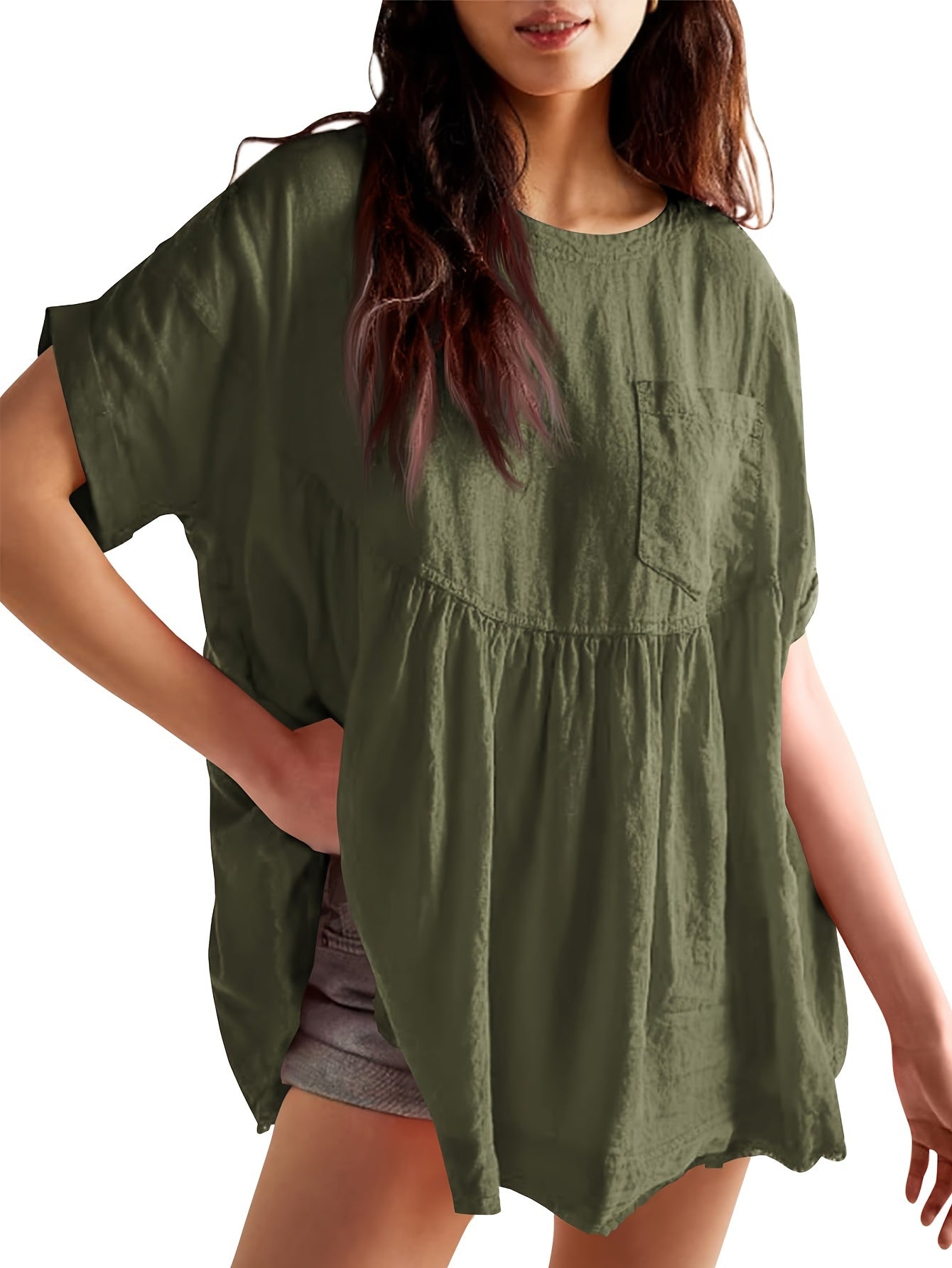 Plus Size Summer Babydoll Tops for Women