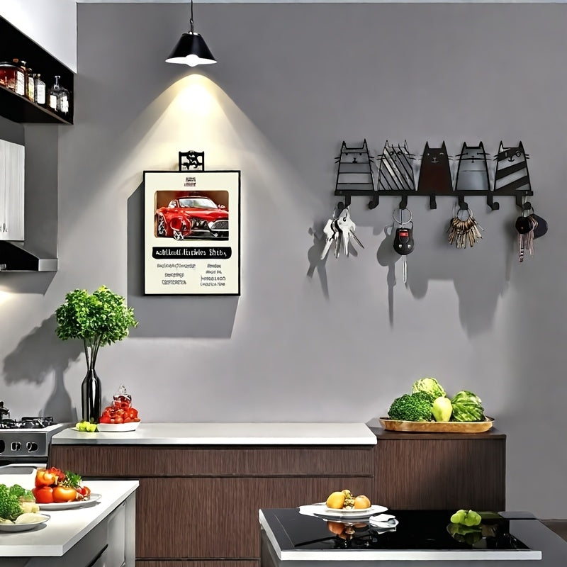 Fashion Cat Metal Wall Art Hooks