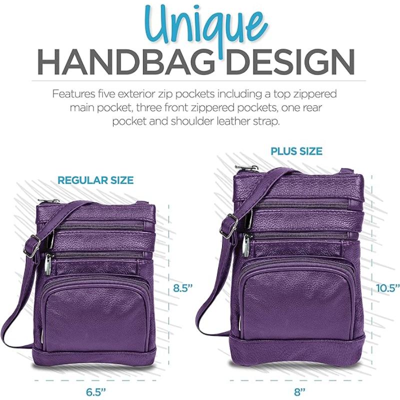 Genuine Leather Crossbody Handbag in Multiple Colors