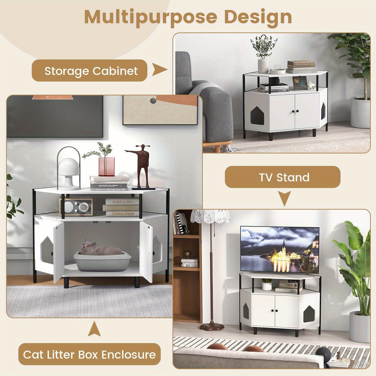 MULTIGOT Double Door Cat Litter Box