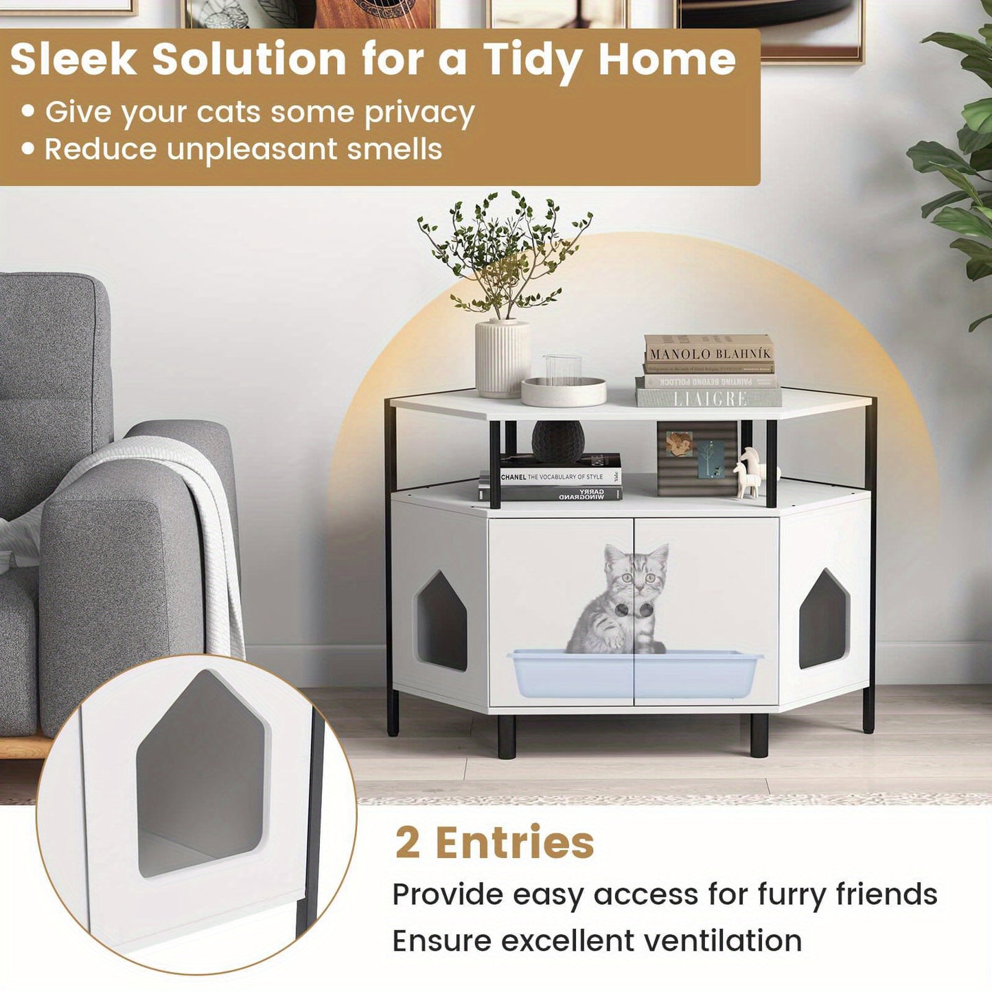 MULTIGOT Double Door Cat Litter Box
