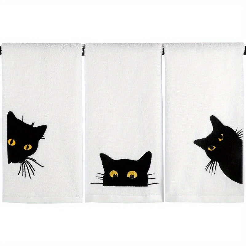 Halloween Black Cat Towel Set of Three