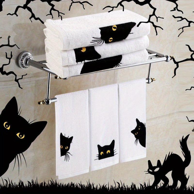 Halloween Black Cat Towel Set of Three