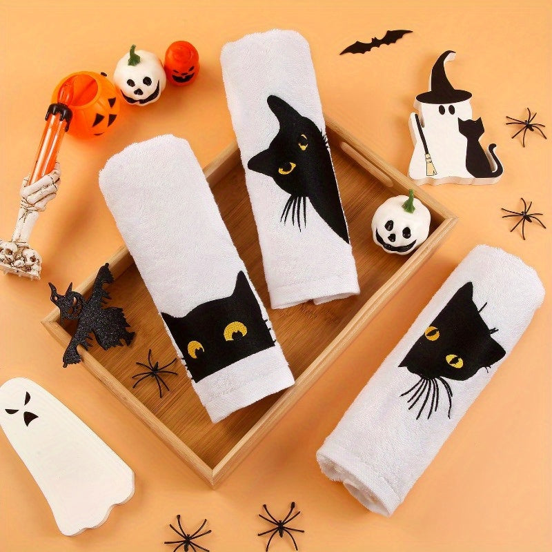 Halloween Black Cat Towel Set of Three