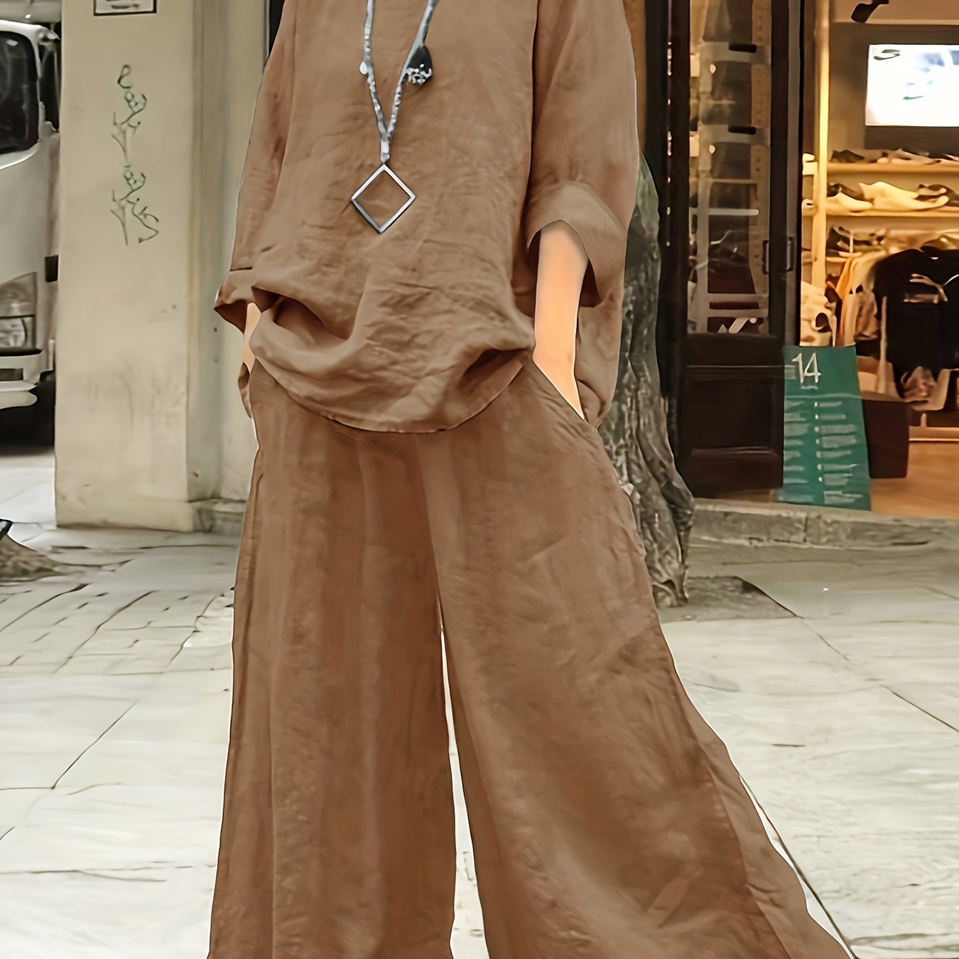 Plus Size Casual Pants Set for Spring