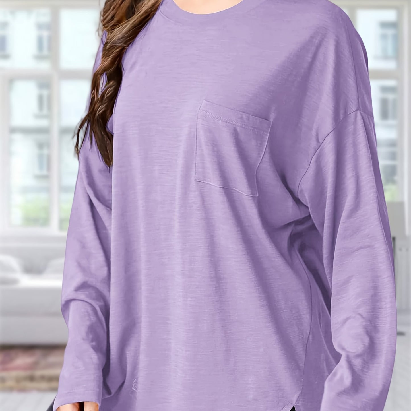 Women's Oversized Black Long Sleeve T-Shirt