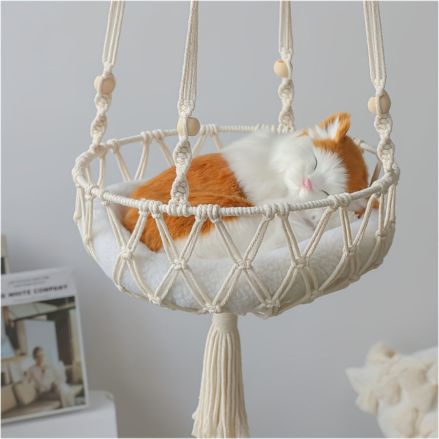 Bohemian Hand Woven Cat Hammock Bed