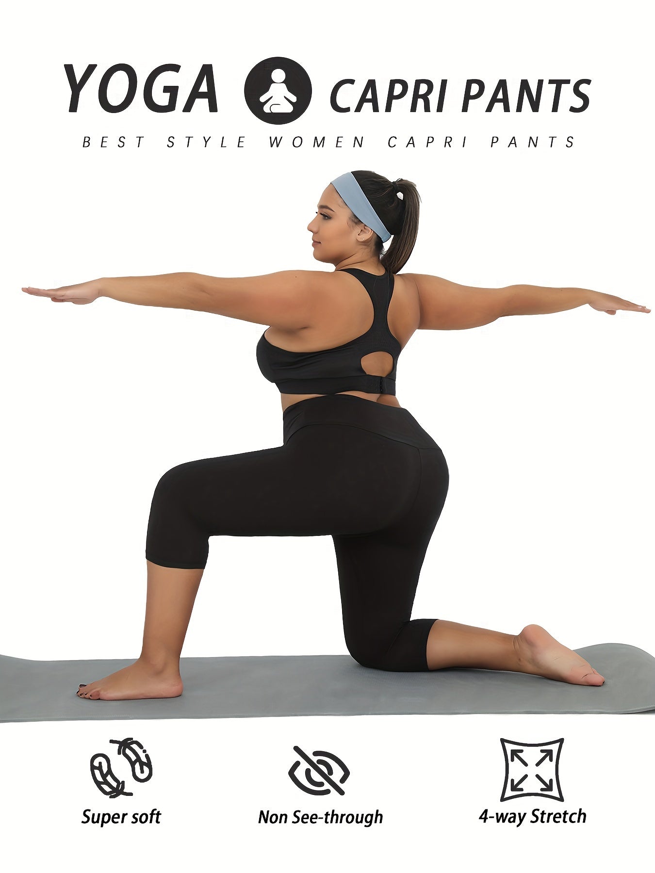 High Waisted Plus Size Yoga Pants 5-Pack