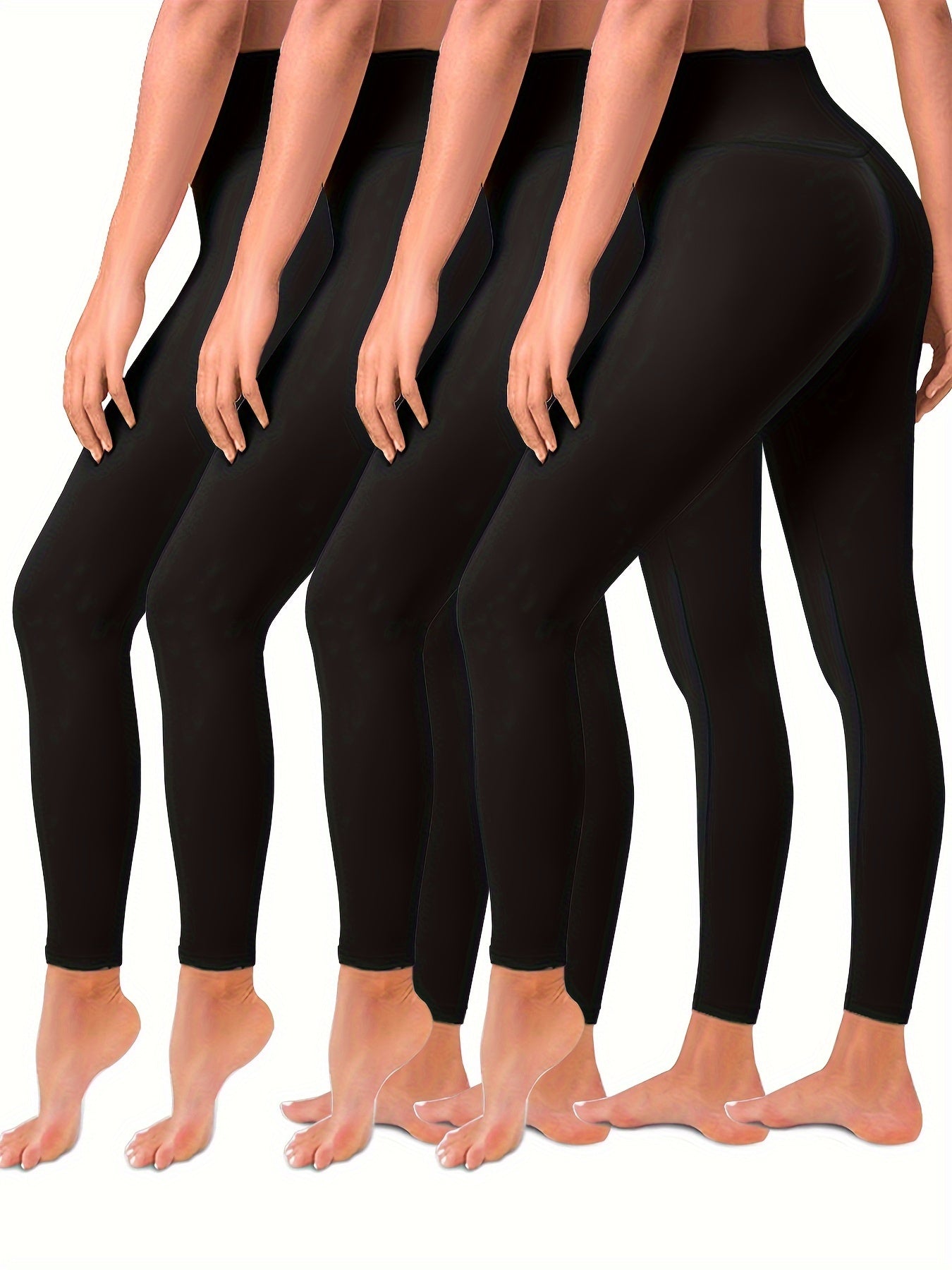 High Waisted Butt Lift Leggings 4 Pack
