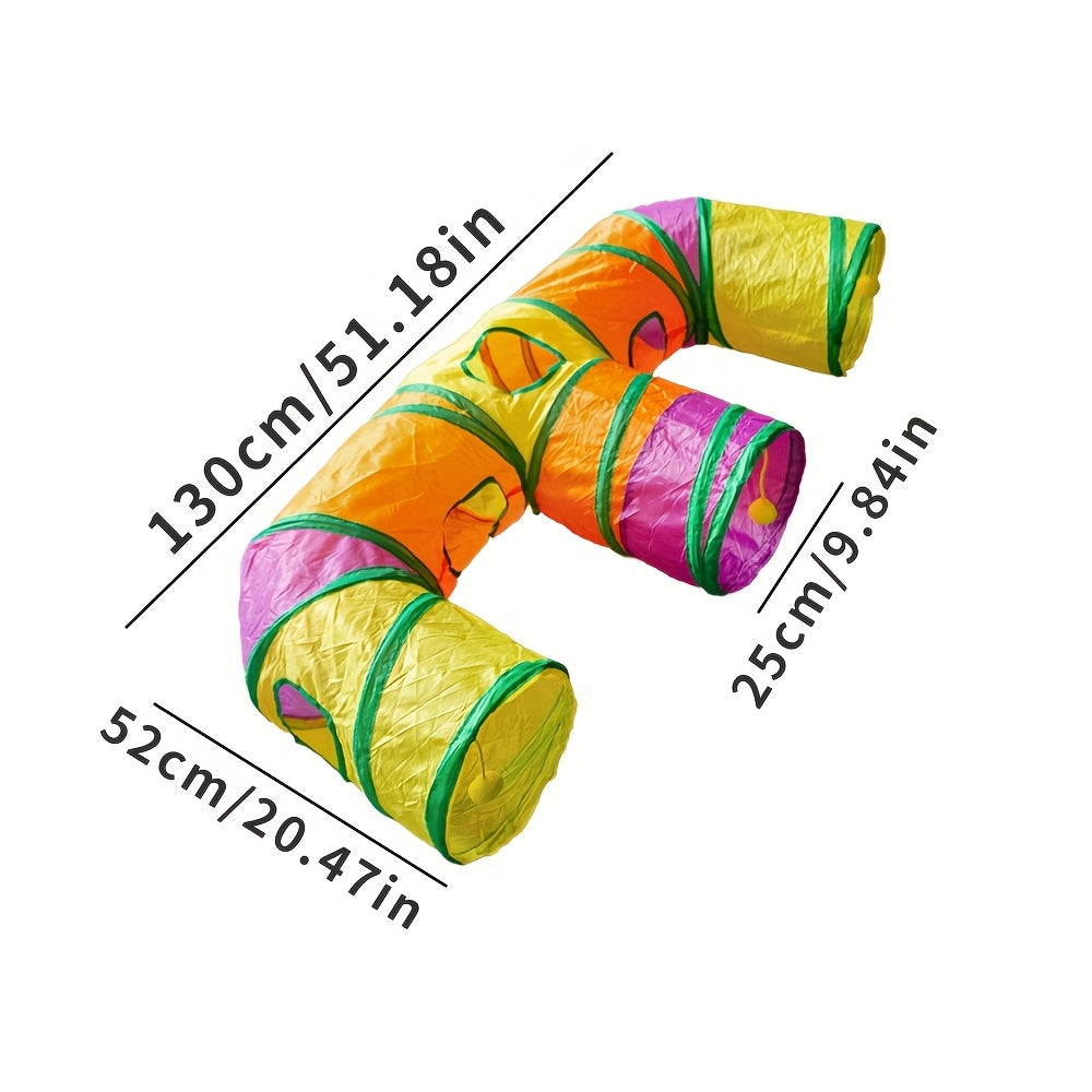 E-Shaped Cat Tunnel With Ball Wand