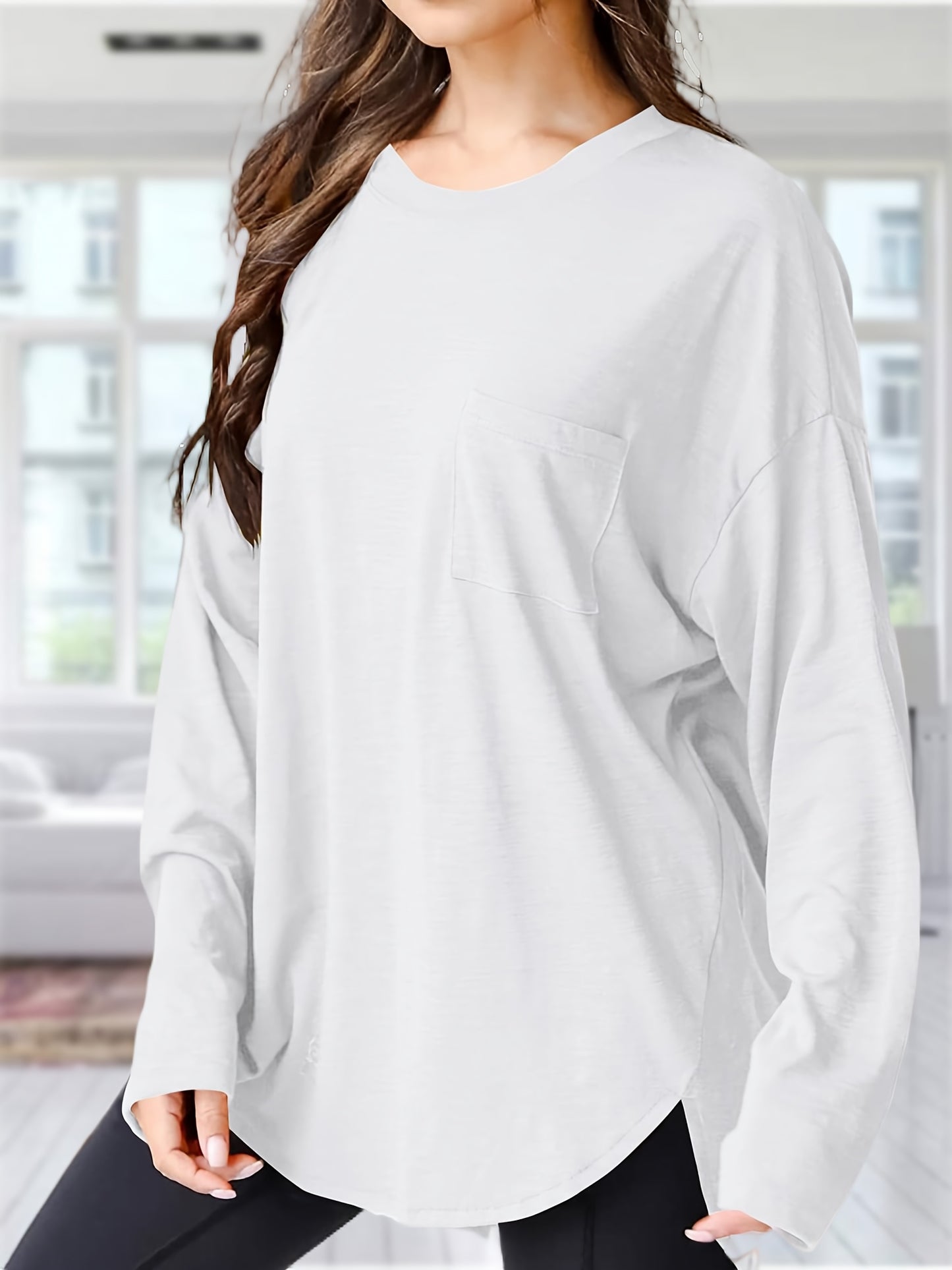 Women's Oversized Black Long Sleeve T-Shirt