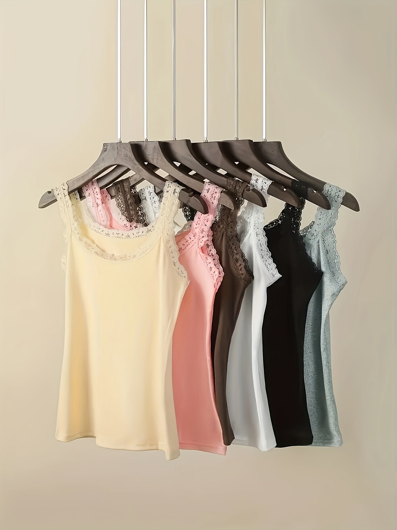 Plus Size Lace Camisole Vests Set