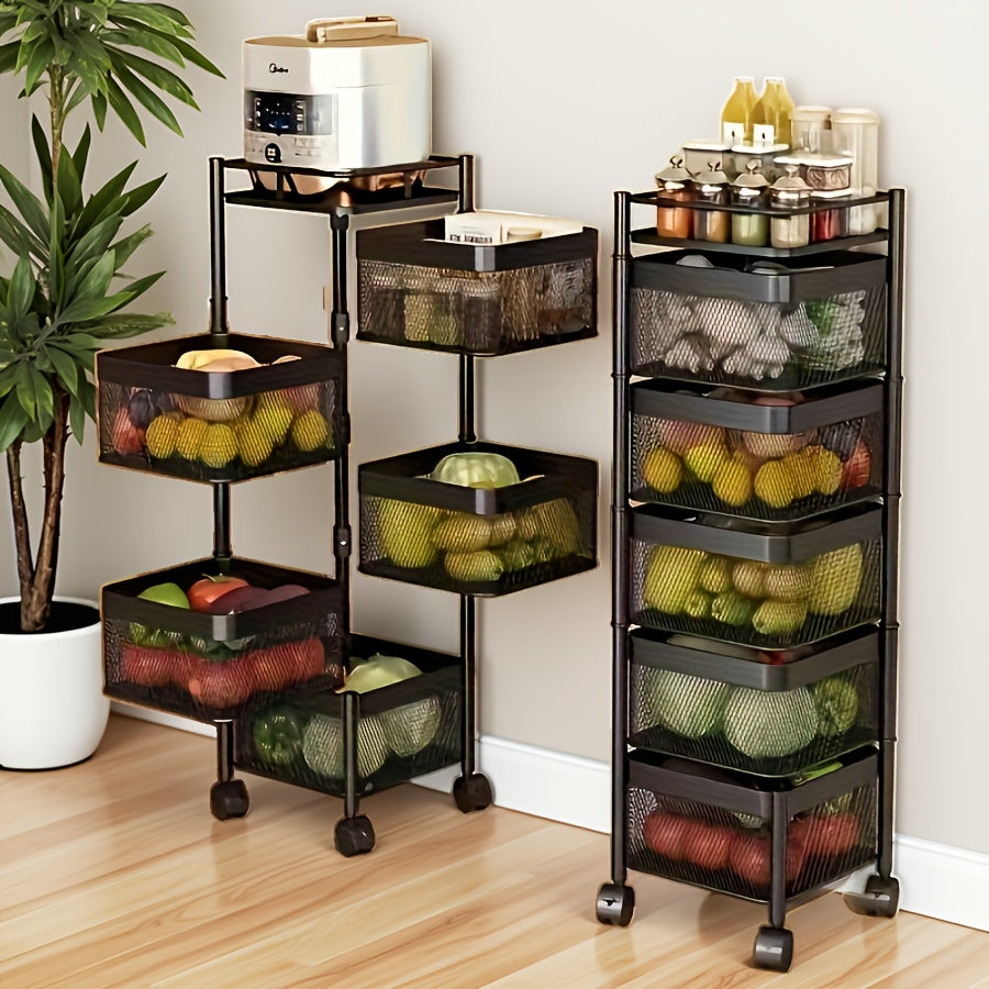 Rotating 5 Tier Kitchen Storage Shelf