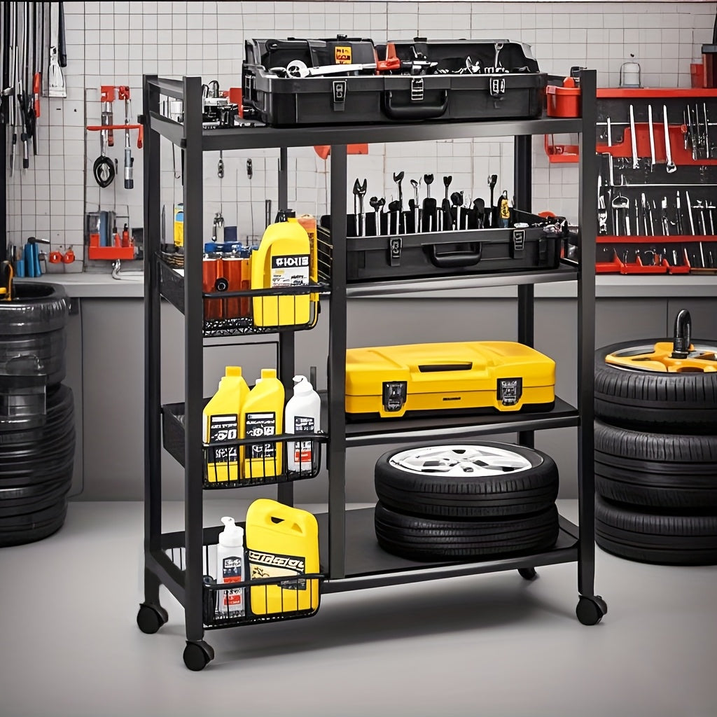 Adjustable 4-Storey Kitchen Storage Rack