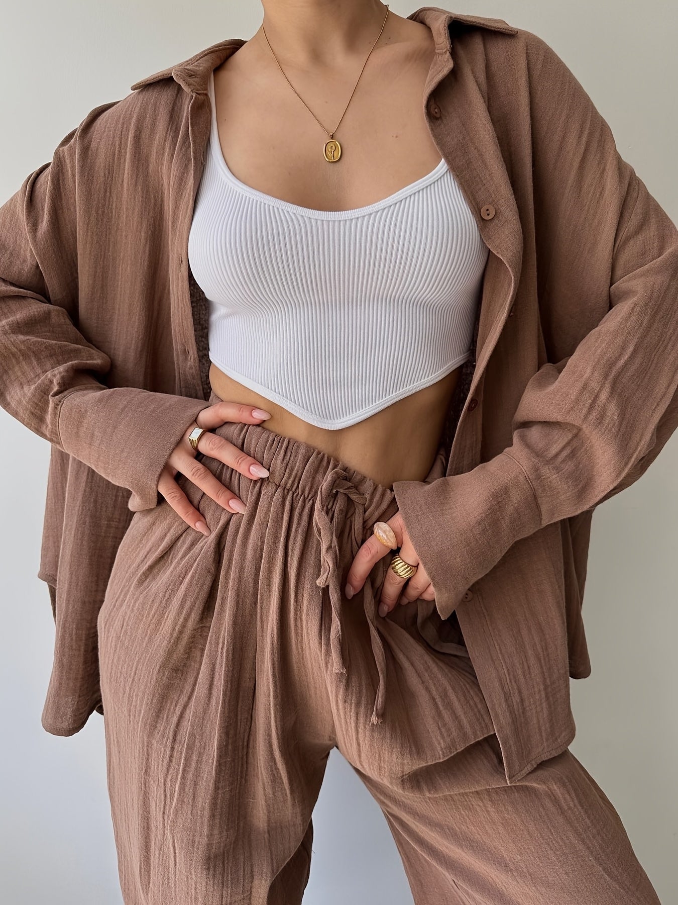 Simple Fashion Two-Piece Suit Set