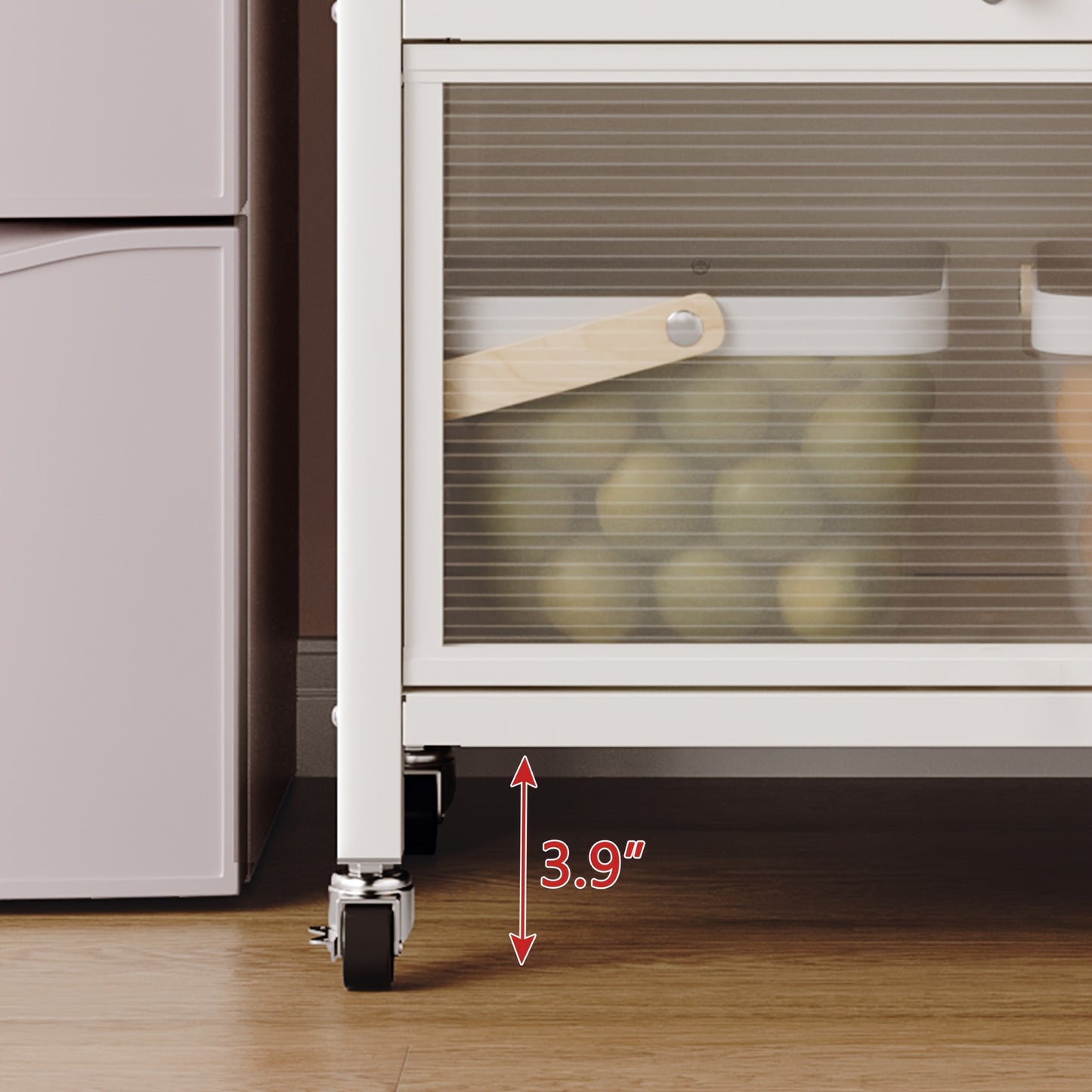 White Multi-Layer Kitchen Storage Cabinet