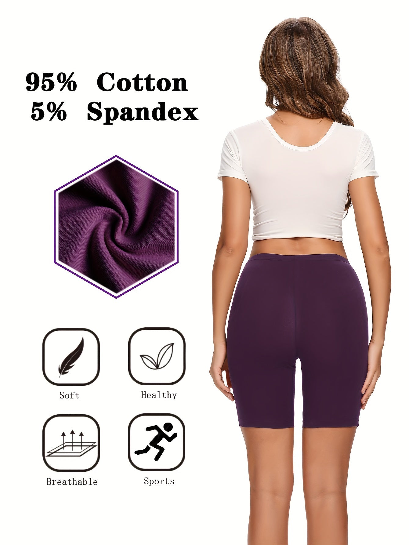 Molasus Women's Cotton Boxer Shorts 4 Pack