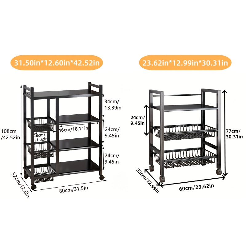 Adjustable 4-Storey Kitchen Storage Rack
