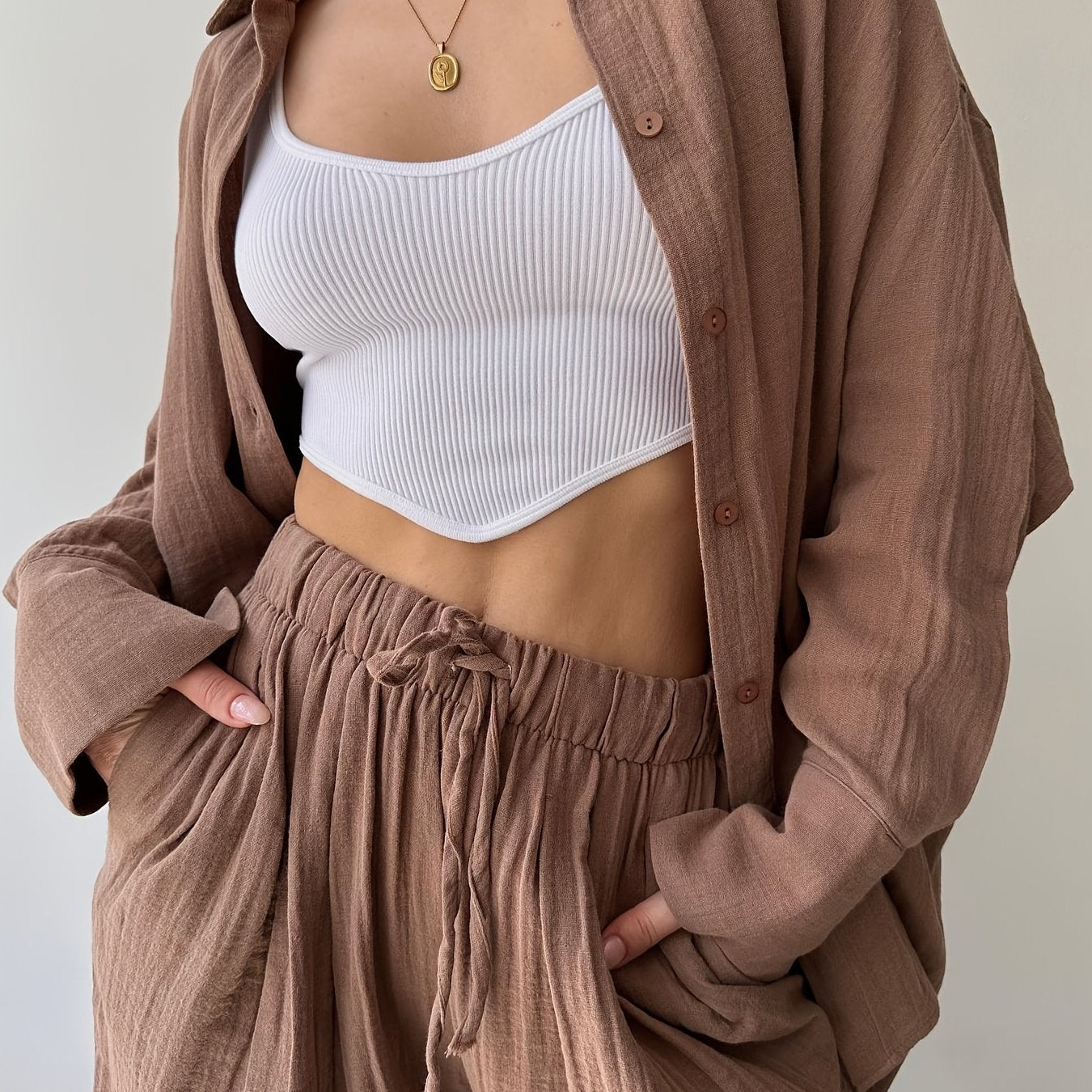 Simple Fashion Two-Piece Suit Set
