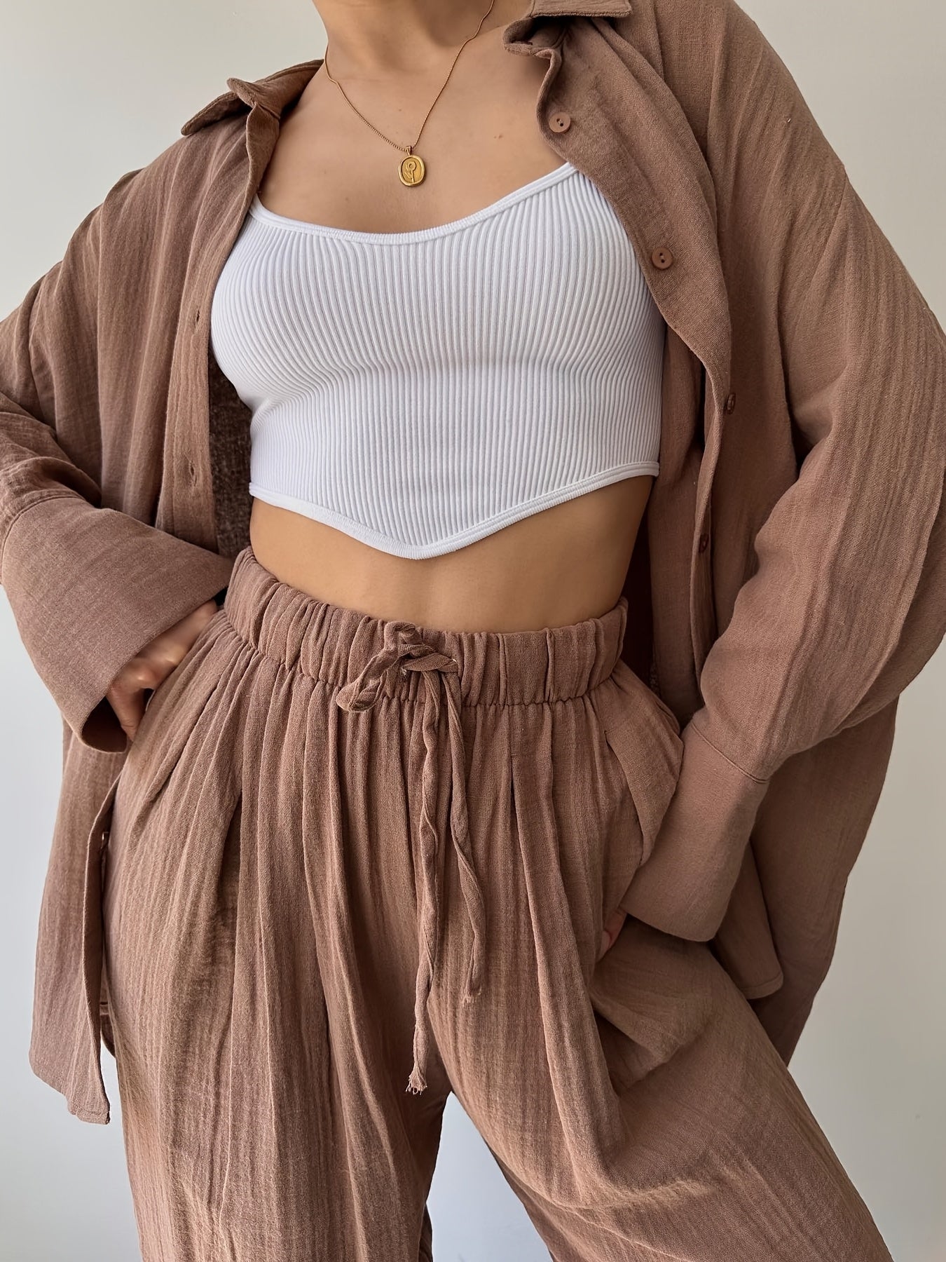 Simple Fashion Two-Piece Suit Set