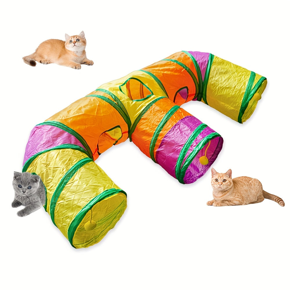E-Shaped Cat Tunnel With Ball Wand