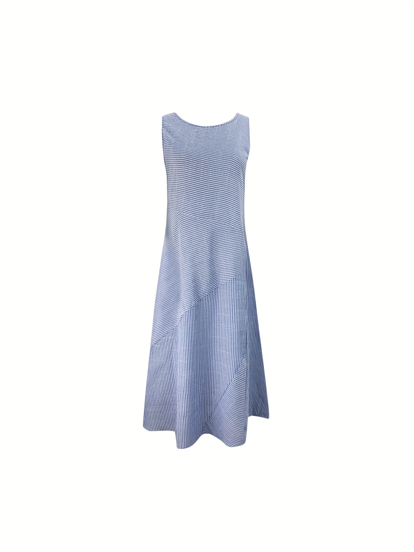 Womens Striped Midi Dress with Pockets