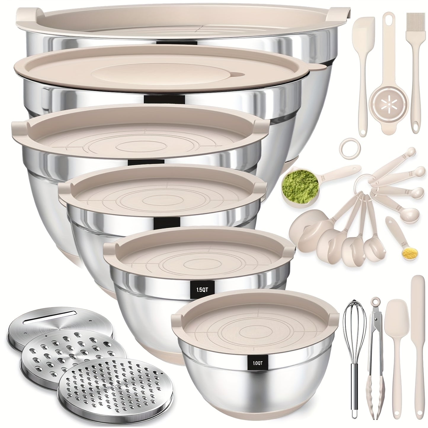 Stainless Steel Mixing Bowls Set with Lids