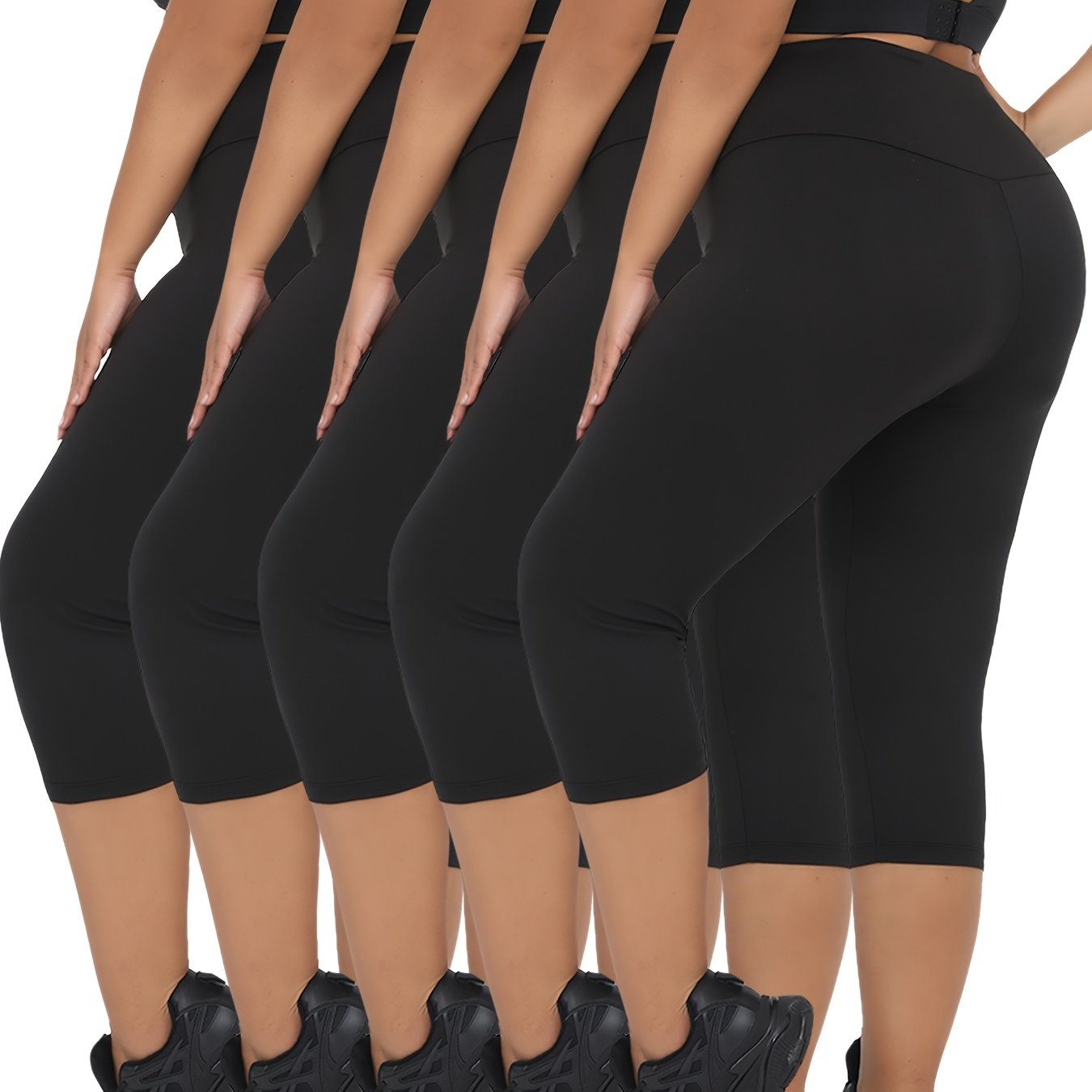 High Waisted Plus Size Yoga Pants 5-Pack