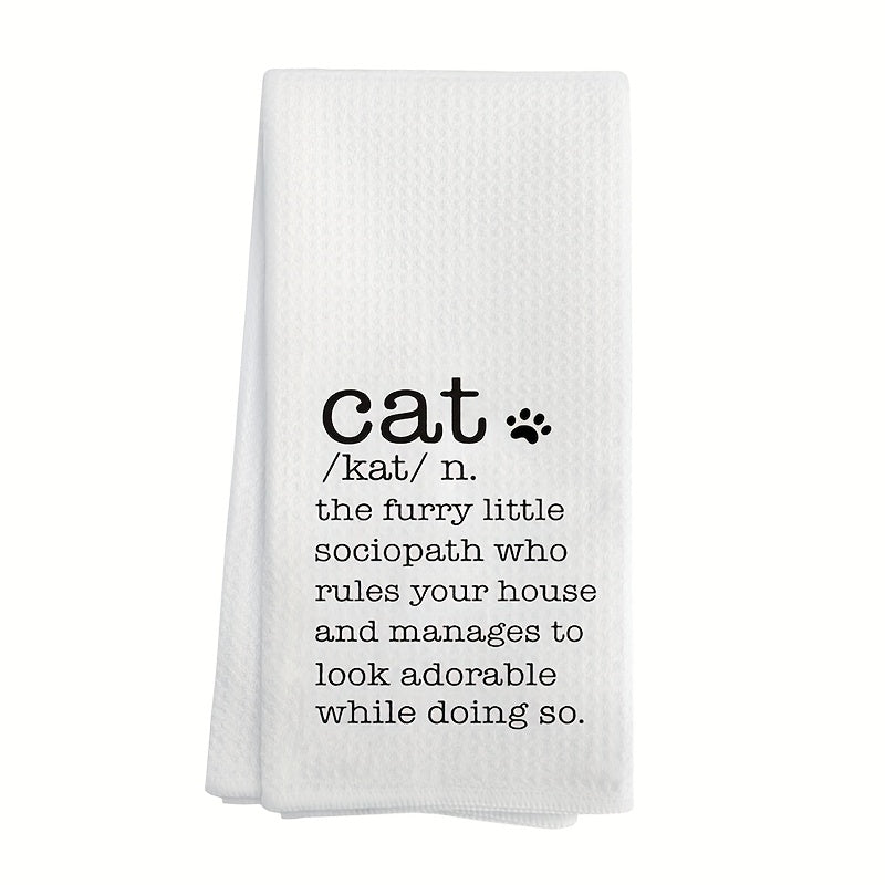 Funny Kitchen Towel with feline Psychopath