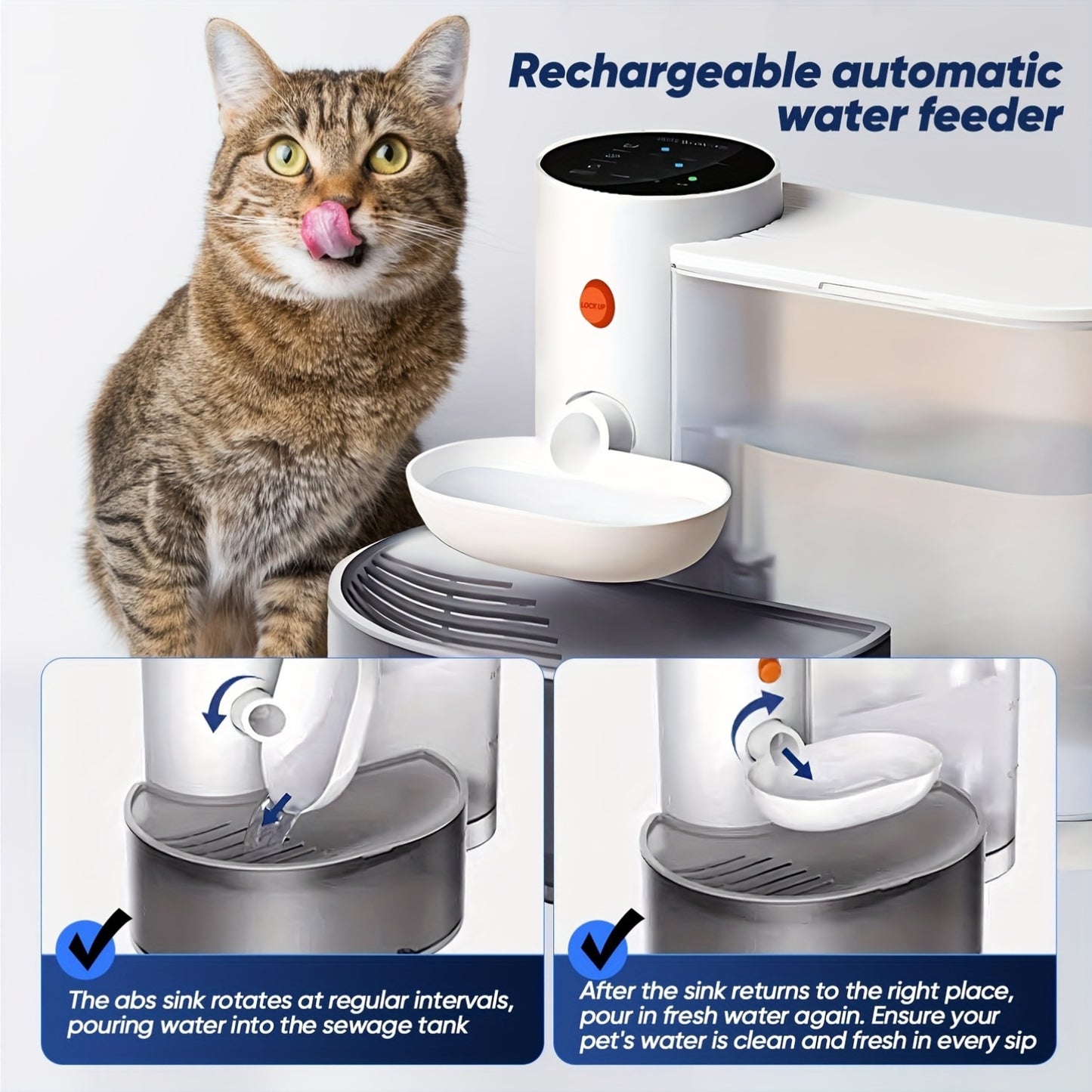 2000mAh USB-Powered Smart Pet Water Fountain