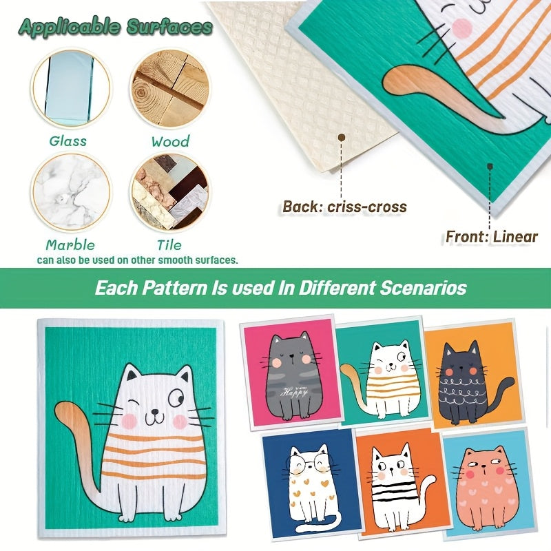 Swedish Dishcloths 6 Pack Reusable Kitchen Towels