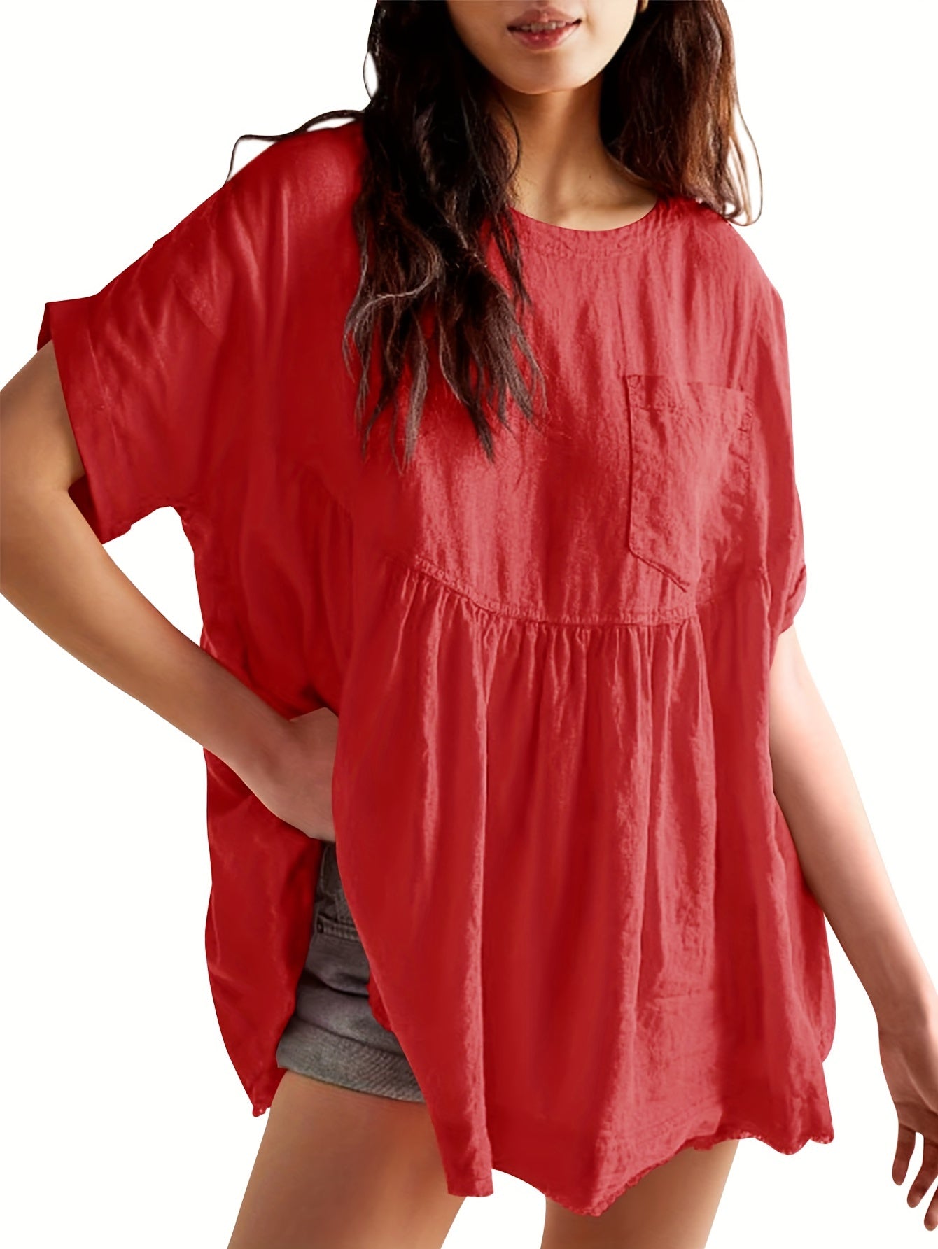 Plus Size Summer Babydoll Tops for Women