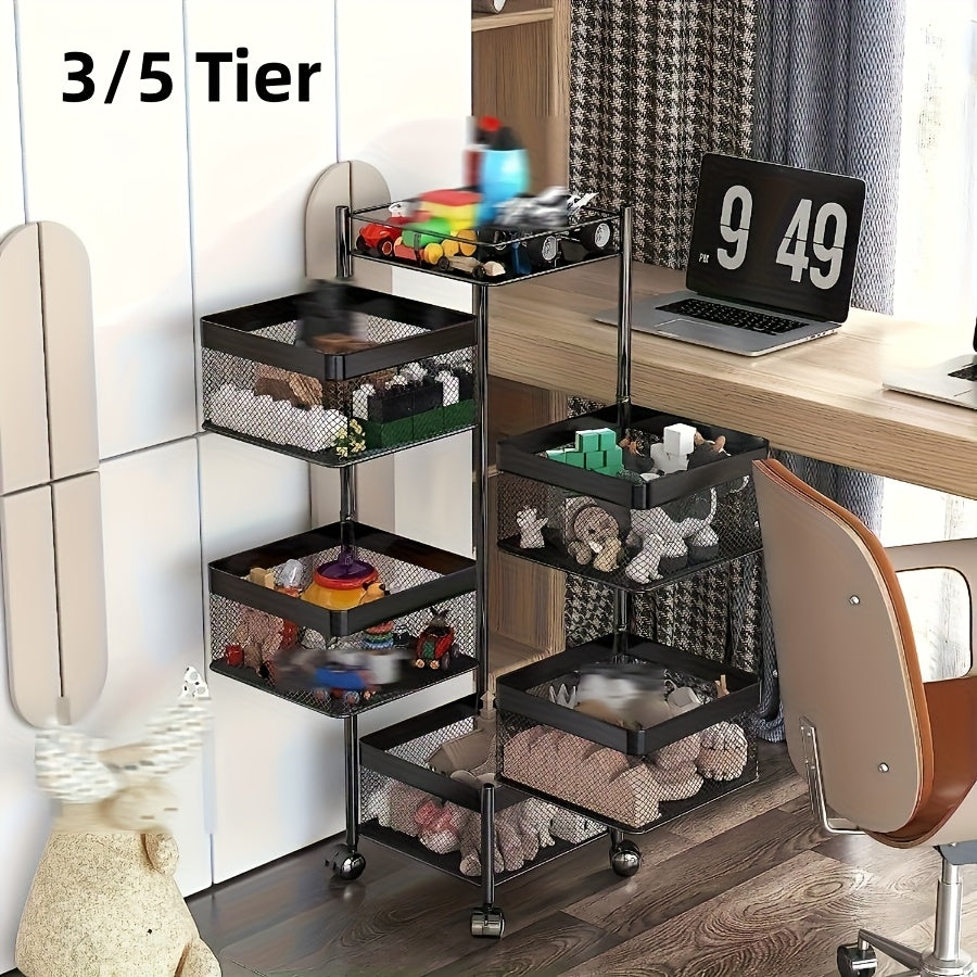 Rotating 5 Tier Kitchen Storage Shelf